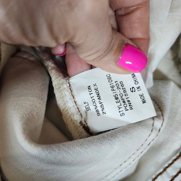 Saints & Hearts Brown White Striped High Rise Bell Bottom Flare Jeans 27 x 32 - Picture 10 of 11